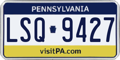 PA license plate LSQ9427