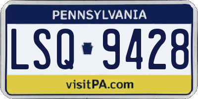 PA license plate LSQ9428