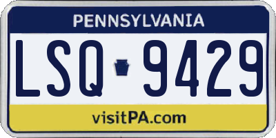 PA license plate LSQ9429