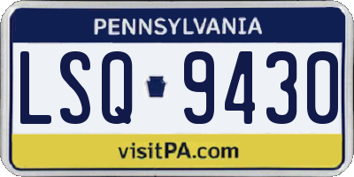 PA license plate LSQ9430