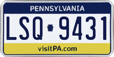 PA license plate LSQ9431