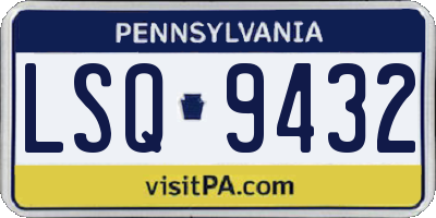 PA license plate LSQ9432