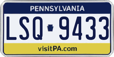 PA license plate LSQ9433