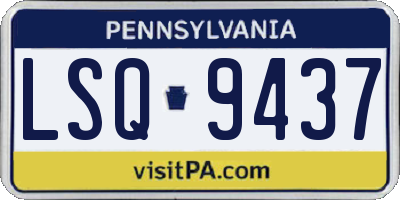 PA license plate LSQ9437