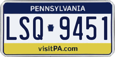 PA license plate LSQ9451