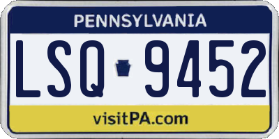 PA license plate LSQ9452