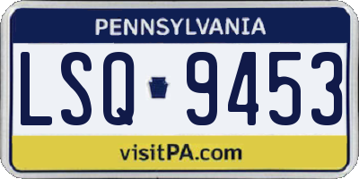 PA license plate LSQ9453