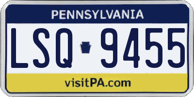 PA license plate LSQ9455