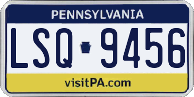 PA license plate LSQ9456