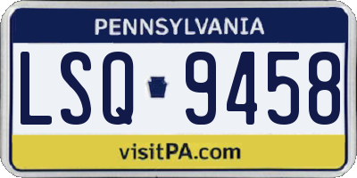 PA license plate LSQ9458