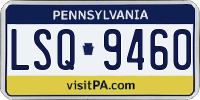 PA license plate LSQ9460