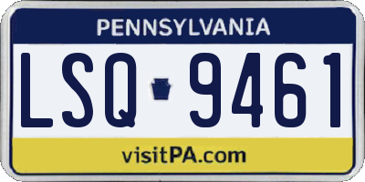 PA license plate LSQ9461