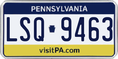 PA license plate LSQ9463