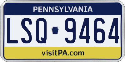 PA license plate LSQ9464