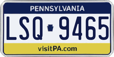 PA license plate LSQ9465
