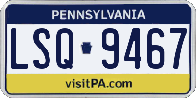PA license plate LSQ9467