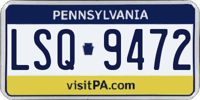 PA license plate LSQ9472
