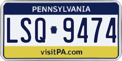 PA license plate LSQ9474