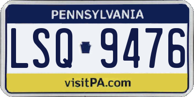 PA license plate LSQ9476
