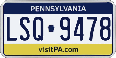 PA license plate LSQ9478