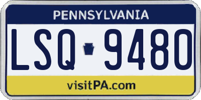 PA license plate LSQ9480