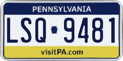 PA license plate LSQ9481