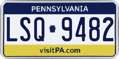 PA license plate LSQ9482