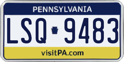 PA license plate LSQ9483