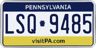 PA license plate LSQ9485