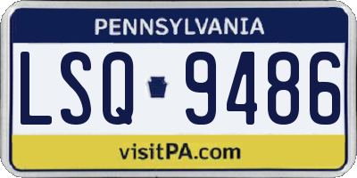 PA license plate LSQ9486