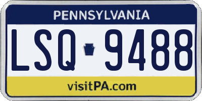 PA license plate LSQ9488