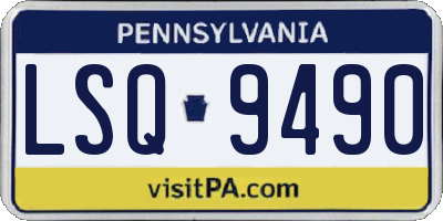PA license plate LSQ9490