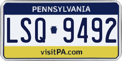 PA license plate LSQ9492