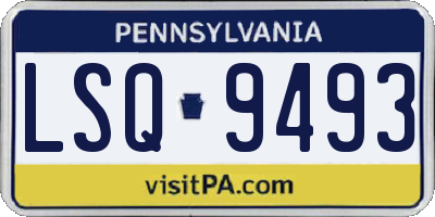 PA license plate LSQ9493