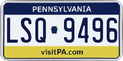 PA license plate LSQ9496