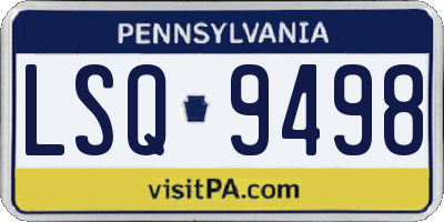 PA license plate LSQ9498