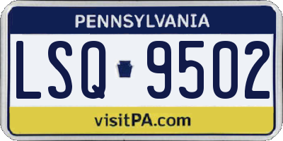 PA license plate LSQ9502