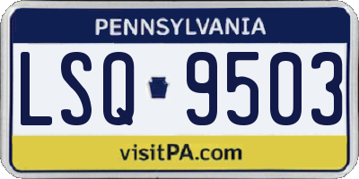 PA license plate LSQ9503