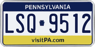 PA license plate LSQ9512