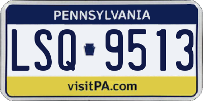 PA license plate LSQ9513