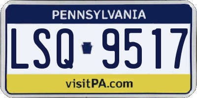 PA license plate LSQ9517