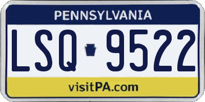 PA license plate LSQ9522