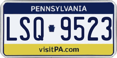 PA license plate LSQ9523