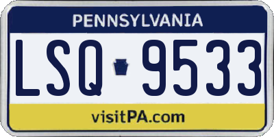 PA license plate LSQ9533