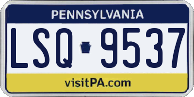 PA license plate LSQ9537
