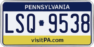 PA license plate LSQ9538