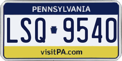 PA license plate LSQ9540