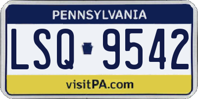 PA license plate LSQ9542