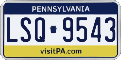 PA license plate LSQ9543