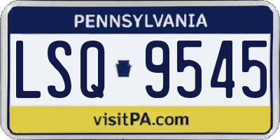 PA license plate LSQ9545